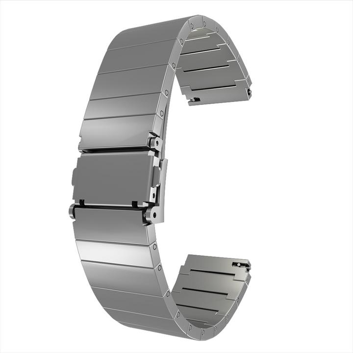 Actual product image Strap-it Luxe titanium smartwatch bandje - geschikt voor Fossil Gen 5 / Gen 5e 44mm / Gen 6 44mm - zilver (Titanium)
