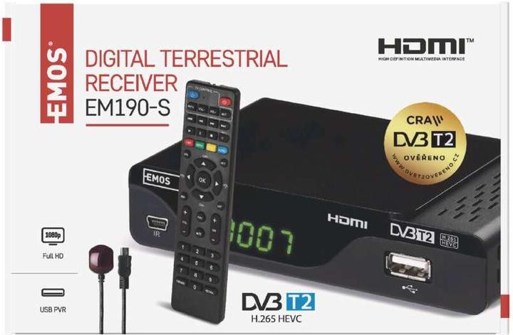 Produktbild Emos EM190-S HD HEVC H265 (DVB-T, DVB-T2, CI-Schacht)