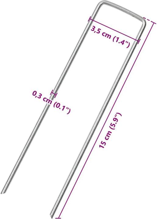 Actual product image VidaXL Ground anchor 50 pcs. U-shape