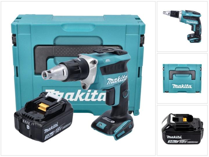 Produktbild Makita DFS 452 F1J Akku Schnellbauschrauber 18 V Brushless + 1x Akku 3,0 Ah + Makpac - ohne Ladegerä (Akkubetrieb)