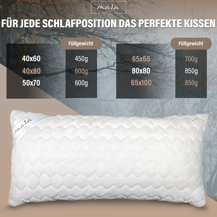 Actual product image Mara Vital Pure new wool pillow (65 x 100 cm)