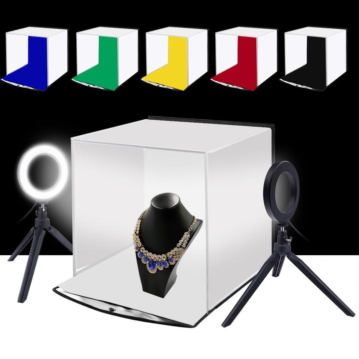 Produktbild Puluz Fotostudio Box 30m mit 2x Ringleuchte (Studioleuchte)