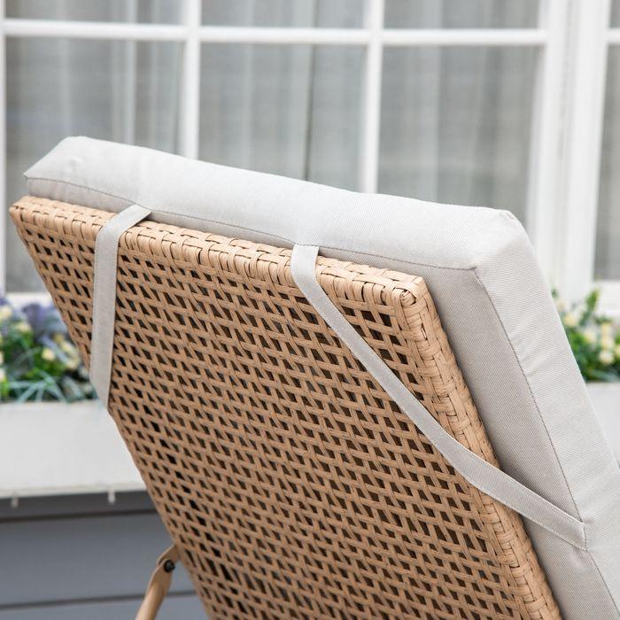 Produktbild Swisshandel24 Gartenmöbel Sonnenliege Gartenliege Liege mit Kissen 3-stufig verstellbar Rattanliege Stahl Natur 65 (200 cm)