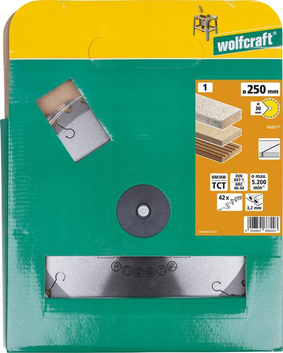 Produktbild wolfcraft Tischkreissägeblatt HM, Serie orange, Ø 350 mm