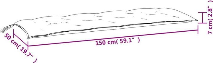 Immagine prodotto VidaXL Cuscini per panca da giardino 2 pezzi in tessuto (150 x 50 x 7 cm)