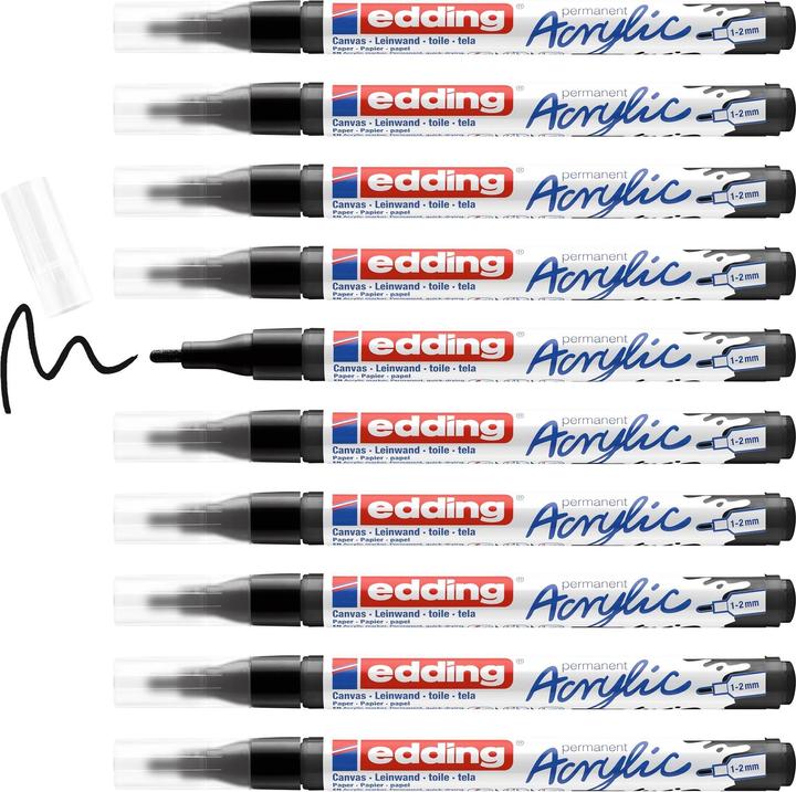 Produktbild Edding Acrylmarker 5300 Fein (Tiefschwarz, 2 mm, 1 x)