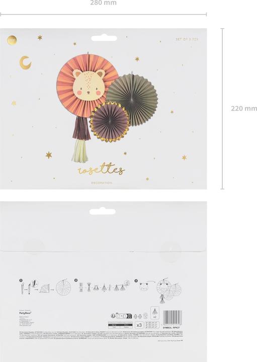 Image du produit Partydeco Rosettes Lion 3 pièces