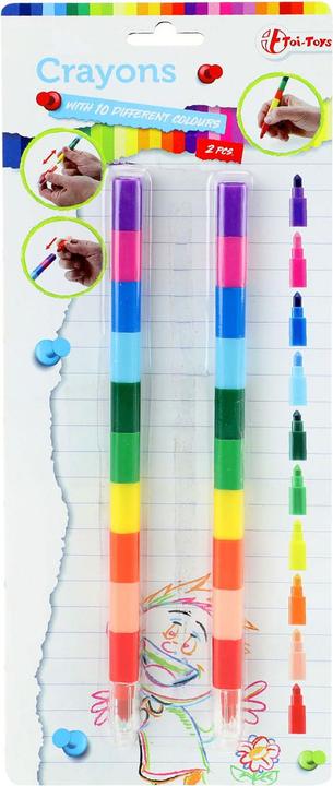 Toi-Toys Stylo Crayon 10 en 1 (Multicolore, 2 x)