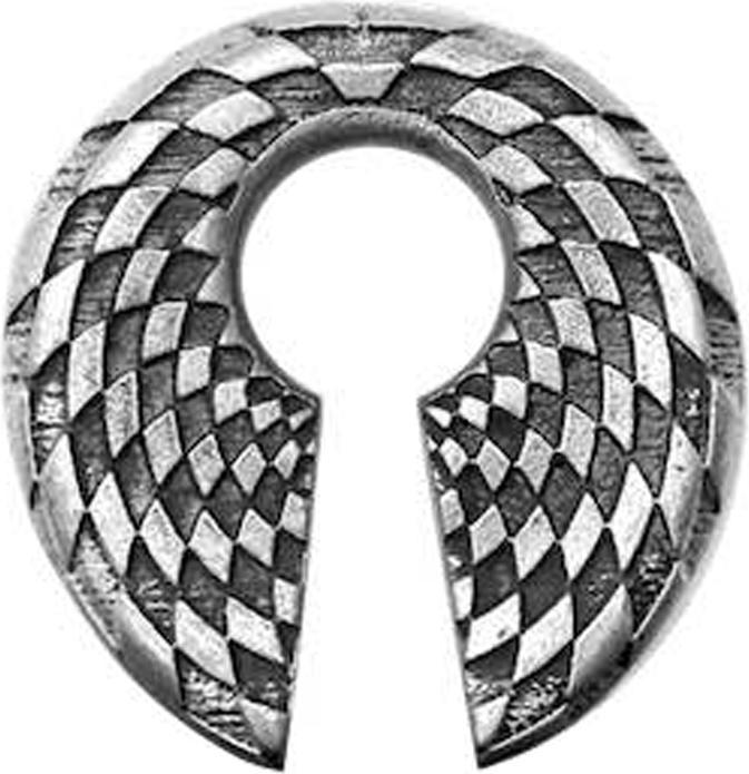 Actual product image Star Piercing Ear weight keyhole silver chequered (Brass)