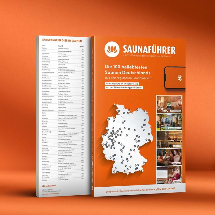 Produktbild Best of Saunaführer - Die 100 beliebtesten Saunen Deutschlands (Deutsch, Thomas Wiege, 2022)