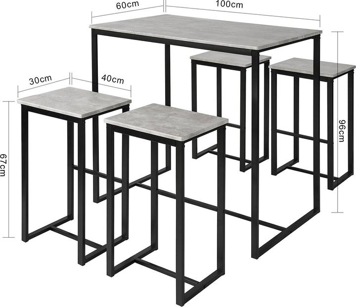Produktbild SoBuy Bartisch Mit 2 Stühlen (110 x 97 x 60 cm)