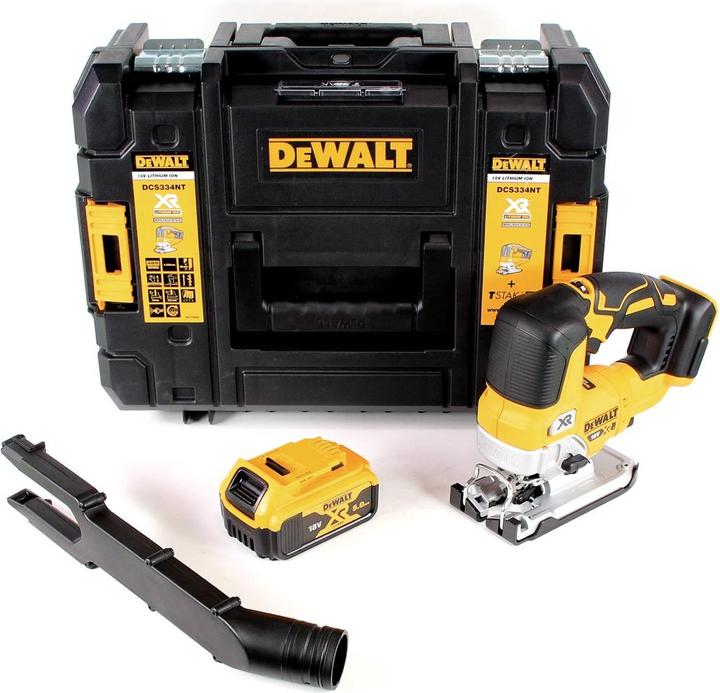 Actual product image DeWalt DCS 334 NT Battery pendulum jigsaw 18V Brushless + 1x battery 5.0Ah + TSTAK - without charger