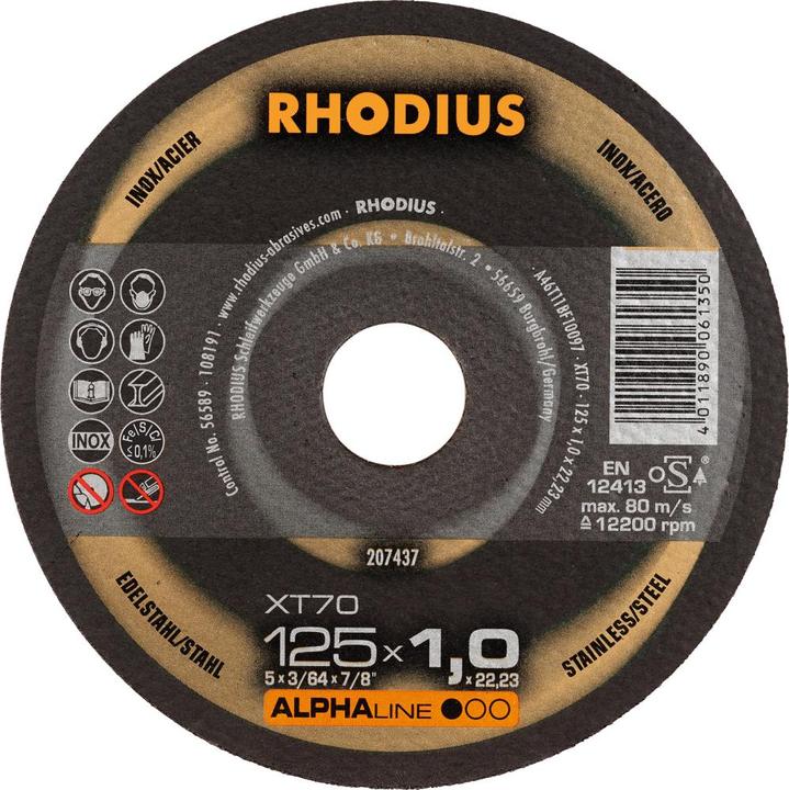 Immagine prodotto Rhodius Disco da taglio extra-sottile dritto XT70