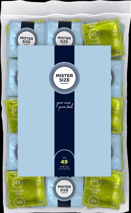 Produktbild Mister Size 49 mm Kondome, 100 Stück, Naturkautschuklatex, ultradünn, silikonbefeuchtet (100 Stk.)