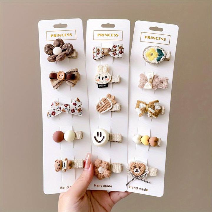 Produktbild Activity Board 15/20pcs niedliche Cartoon Tier lächelndes Gesicht Bogen Blume Haarspangen, geeignet für Party (1 Stk.)