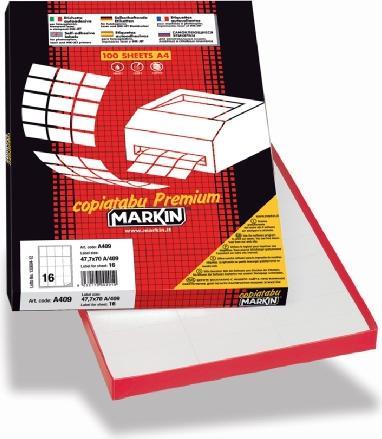 Produktbild Markin 210A431 Selbstklebeetikett Weiss Rechteckig mit abgerundeten Ecken Dauerhaft 1200 Stück(
