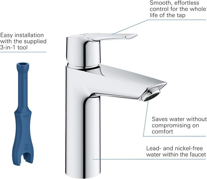Produktbild Grohe Lavaboarmatur Start M-Size 1/2, Chrom