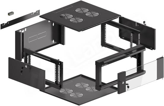 Produktbild Lanberg WFFA-5604-10B Rack 4U Wandmontiertes Regal (4 HE, 19 Zoll Rack)