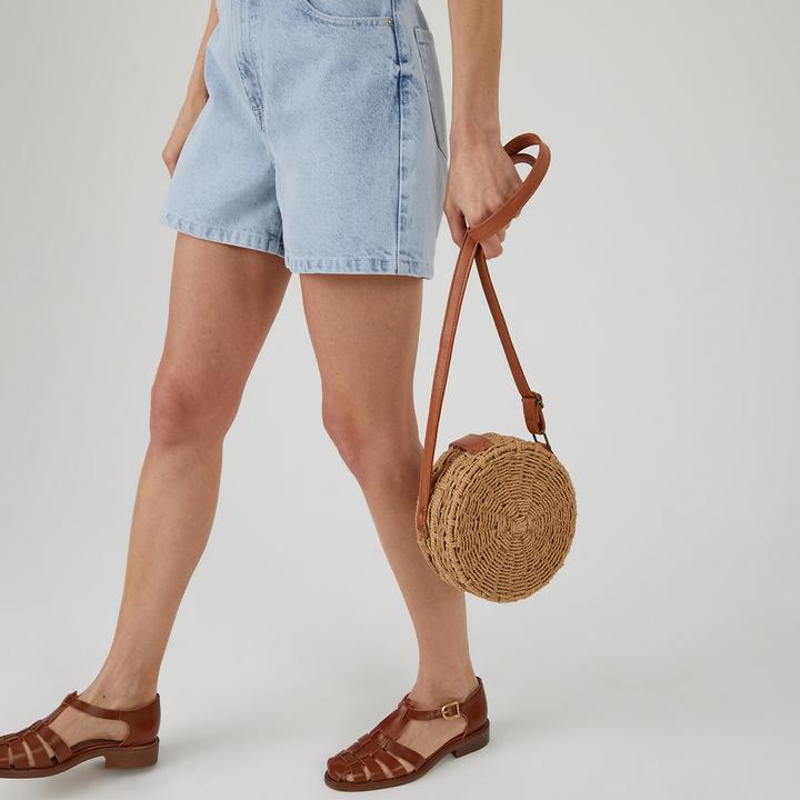 Actual product image La Redoute Collections Leather sandals with a flat heel (42)