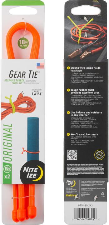 Actual product image Nite Ize Gear Tie 18"/orange (Plastic cable ties, 457.20 mm, 1 pcs.)