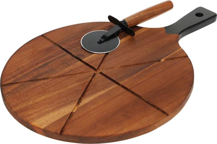 Produktbild Excellent Houseware Pizzabrett aus Akazienholz mit Pizzaschneider