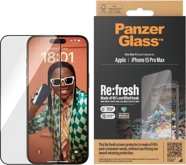 Image du produit PanzerGlass Re:fresh (1 pièce(s), Apple iPhone 15 Pro Max)
