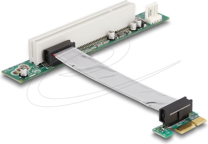 Delock Carte Riser PCI Express x1 > PCI 32Bit avec câble flexible à gauche dirigé