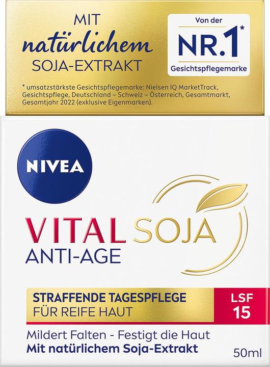 Image du produit NIVEA Vital Soja Crème de Jour Anti-Age SPF15 Pot 50 ml (50 ml, Crème 24h, SPF 15)