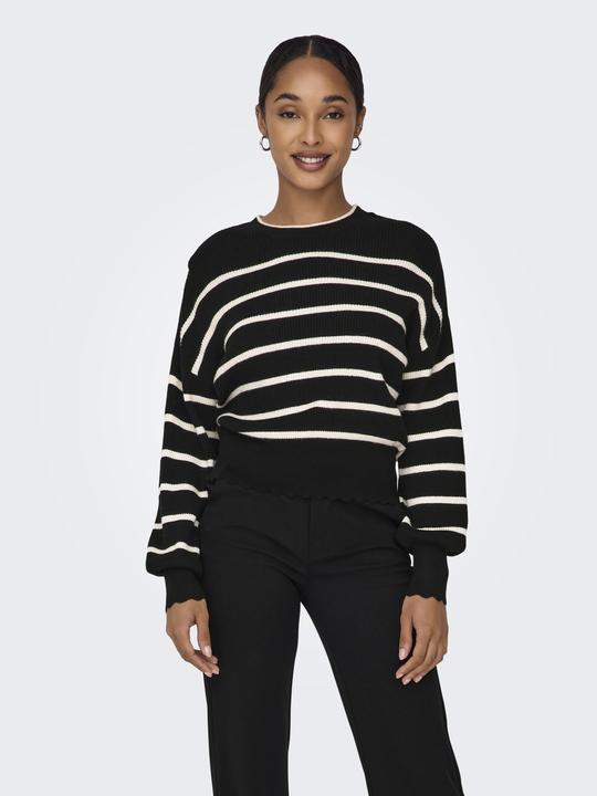 Actual product image Only Round neck balloon sleeve jumper knitted jumper (M)