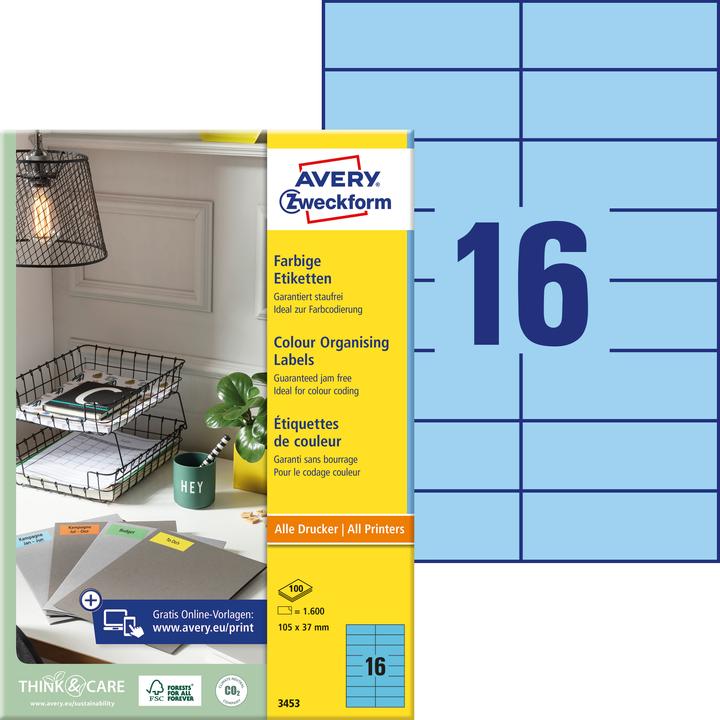 Avery Organisation Etiketten