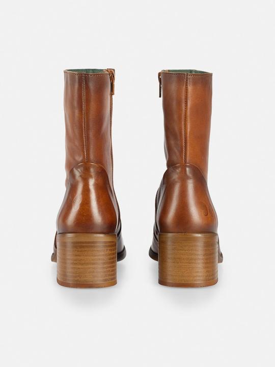 Produktbild Felmini MIRA D948: Schlichte, aber elegante Stiefel mit niedrigem Absatz aus cognacfarbenem Leder, mit einem (41)