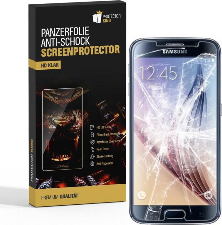 Produktbild Protectorking 3x Panzerfolie Anti-Shock HD Klar (3 Stück, Samsung Galaxy S6)