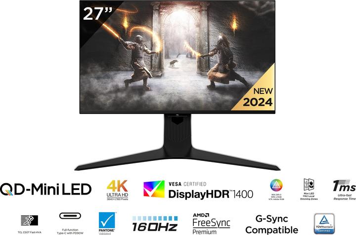 Productafbeelding TCL 27R83U (3840 x 2160 Pixels, 27")