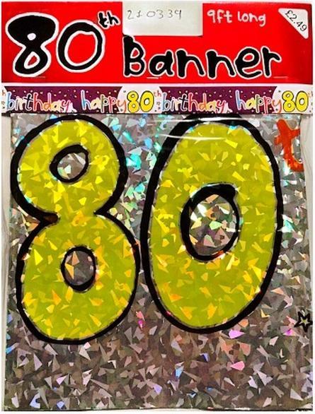 Produktbild Generic Fahne Happy Birthday 80.