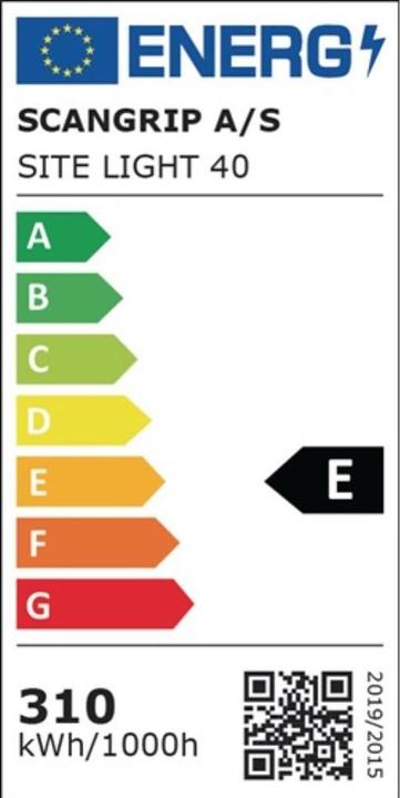 Etichetta energetica Scangrip Luce da cantiere a LED SITE LIGHT 30, 5000 - 30000 lm, 315 W, Bluetooth (30000 lm)