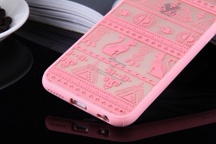 Produktbild König Design Apple iPhone SE 2020 Handy Hülle Mandala Case Cover Ägyptische Zeichen Rosa Neu (Apple iPhone SE (2nd Gen))