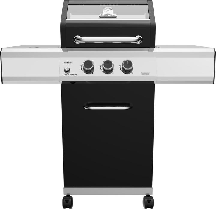 Immagine prodotto Grillfürst G210G Griglia a gas a 2 fuochi con bruciatore ad alta temperatura e griglie in ghisa (7.60 kW)