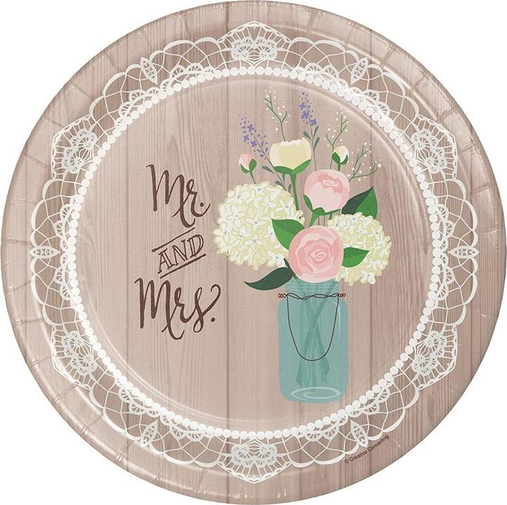Produktbild Creative Party Mr. und Mrs. Hochzeitspapier Partyteller (8erPack) (8 x)