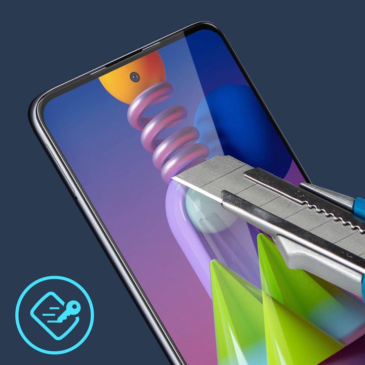 Actual product image Avizar bulletproof glass, glass protective film, protective glass (1 Piece, Samsung Galaxy M62)
