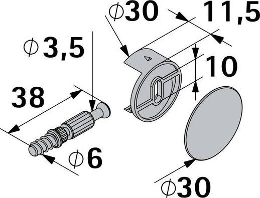 Produktbild Hettich Verbindungsbeschlag 25/24,5 mm, verzinkt (Verbindungsbeschlag, 8 Stk.)