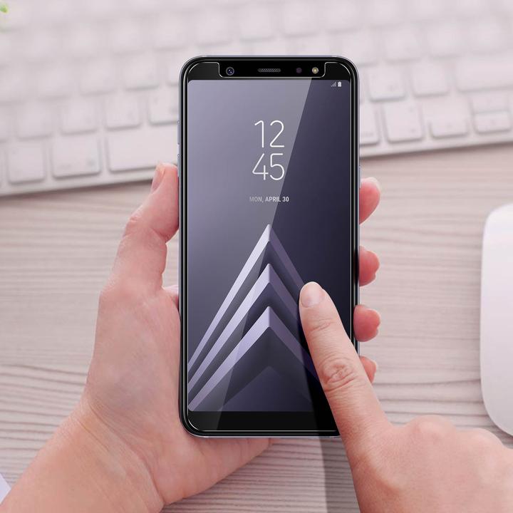 Actual product image Avizar Crystal clear film, glass screen protector (1 Piece, Samsung Galaxy A6+)