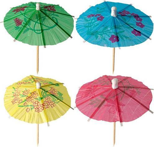 Actual product image Papstar Deco Pickers Assorted Colours Ice Cream Umbrella Ice Cream Umbrella