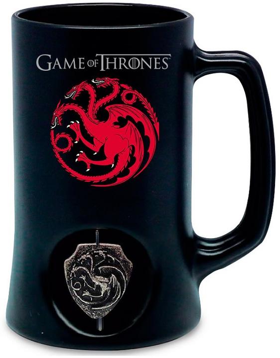 Produktbild NoName GAME OF THRONES - Beer Stein - Targaryen 3D Rotating Emblem - Black