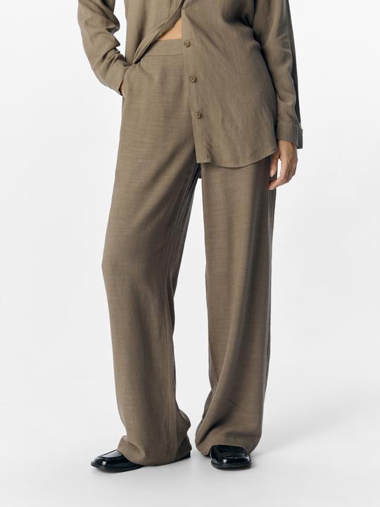 Image du produit Object Leinenmix Hose mit weitem Bein (42)