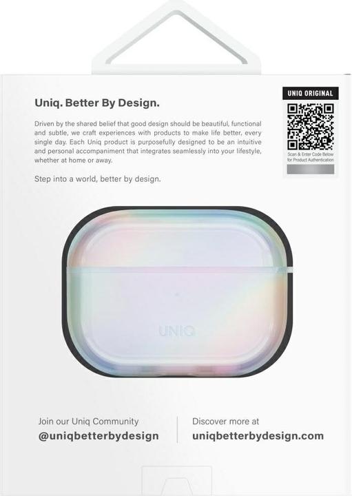 Actual product image Uniq Case Iridescia for AirPods Pro 2 Hang Case holo quartz