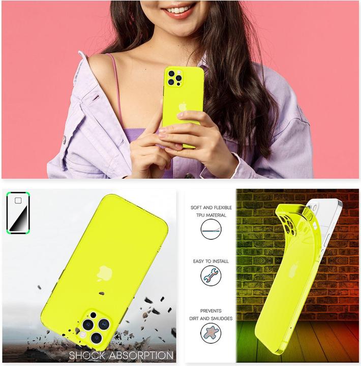 Produktbild Nalia Klare Neon Handyhülle (Apple iPhone 12 Pro)