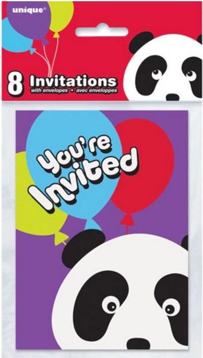 Produktbild Unique Party Panda Einladungen Geburtstag 8erPack Papier (8 Stk.)