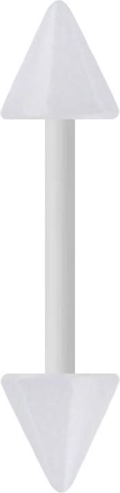 Star Piercing Micro Banane weiss mit zwei Cones (ohne Messing, Bioflex)