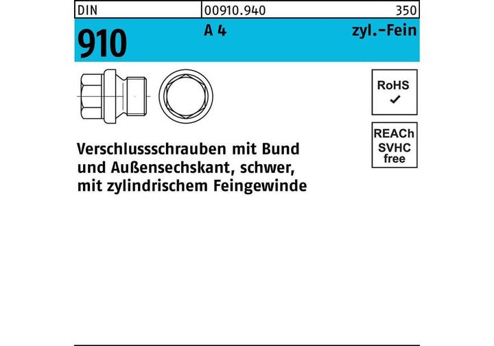 Image du produit Bouchon vissable DIN 910 m.Bund/Aussen-6-kant