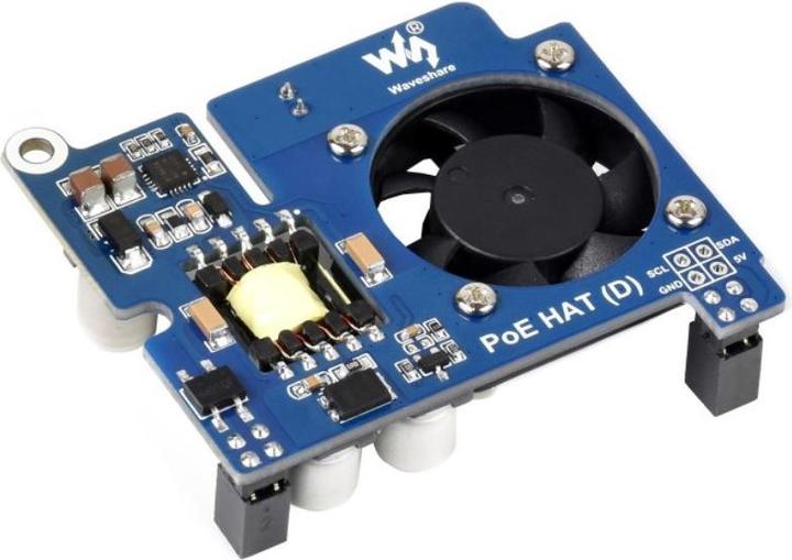 Actual product image WaveShare POE Power over Ethernet HAT D for Raspberry Pi